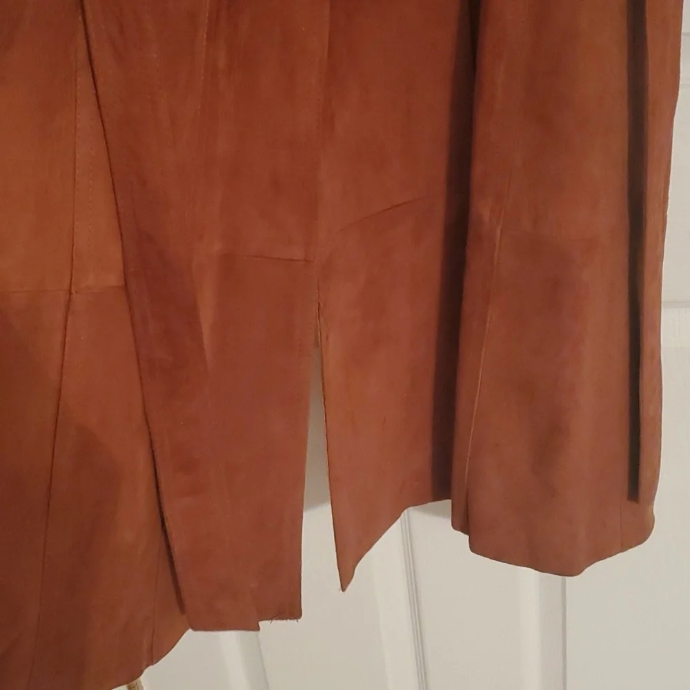 TFC Women's Belted Suede Trench Coat - Picture 12 of 16
